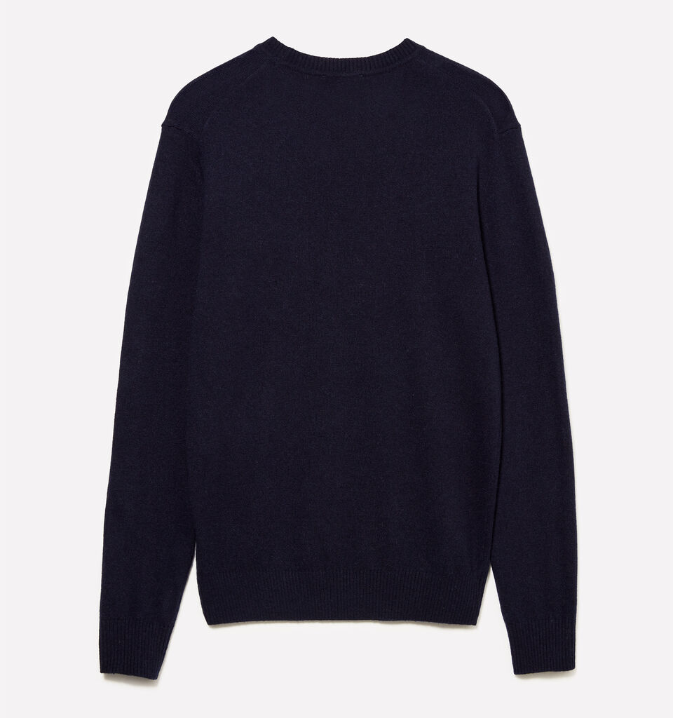 Camisola de gola redonda regular fit azul-escuro - camisolas gola redonda para homem - Azul-Escuro | Sisley image number 2